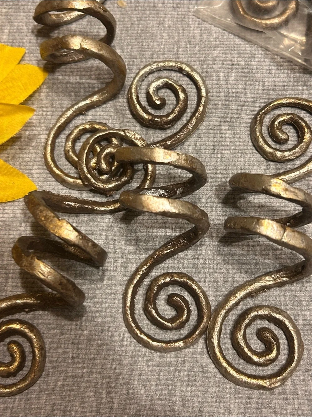 Pier one Spiral Napkin Holders silver with a golden tint set of 6